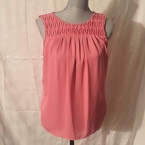 ELLE Woman's Pink Sleeveless Round Neck With Tie in Back: Size: M